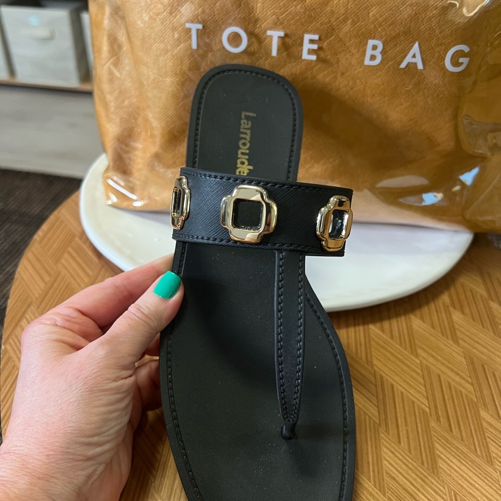 Larroude Black Milan Sandal - Picture 6 of 7